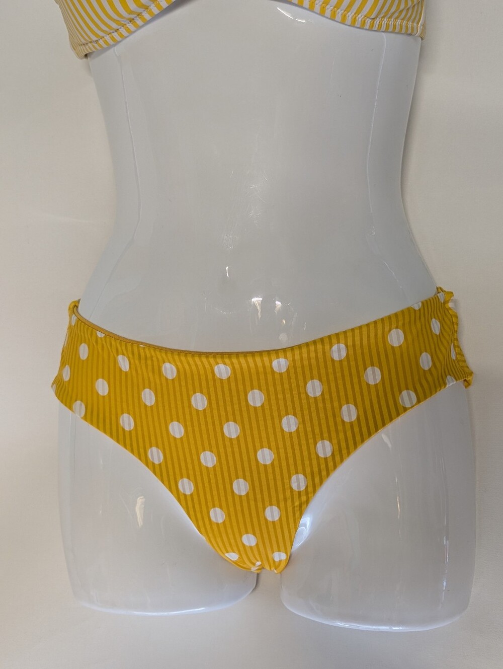 Women’s Yellow Polka Dot Bikini Bottom Size S Beach Swim